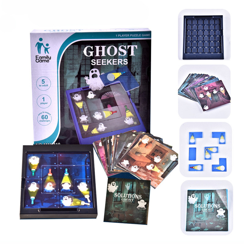 60 IQ Challenges Hunting Ghost Seekers Child Smart Hide Board Game 1 Player Puzzle Toy Halloween Xma