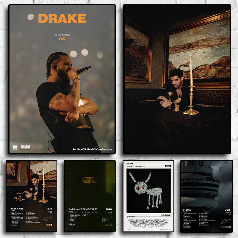 

Hip Hop Rapper Drake Classic 2023 New Music Album Singer Poster and Prints Wall Art Pictures Canvas Painting Home Decor