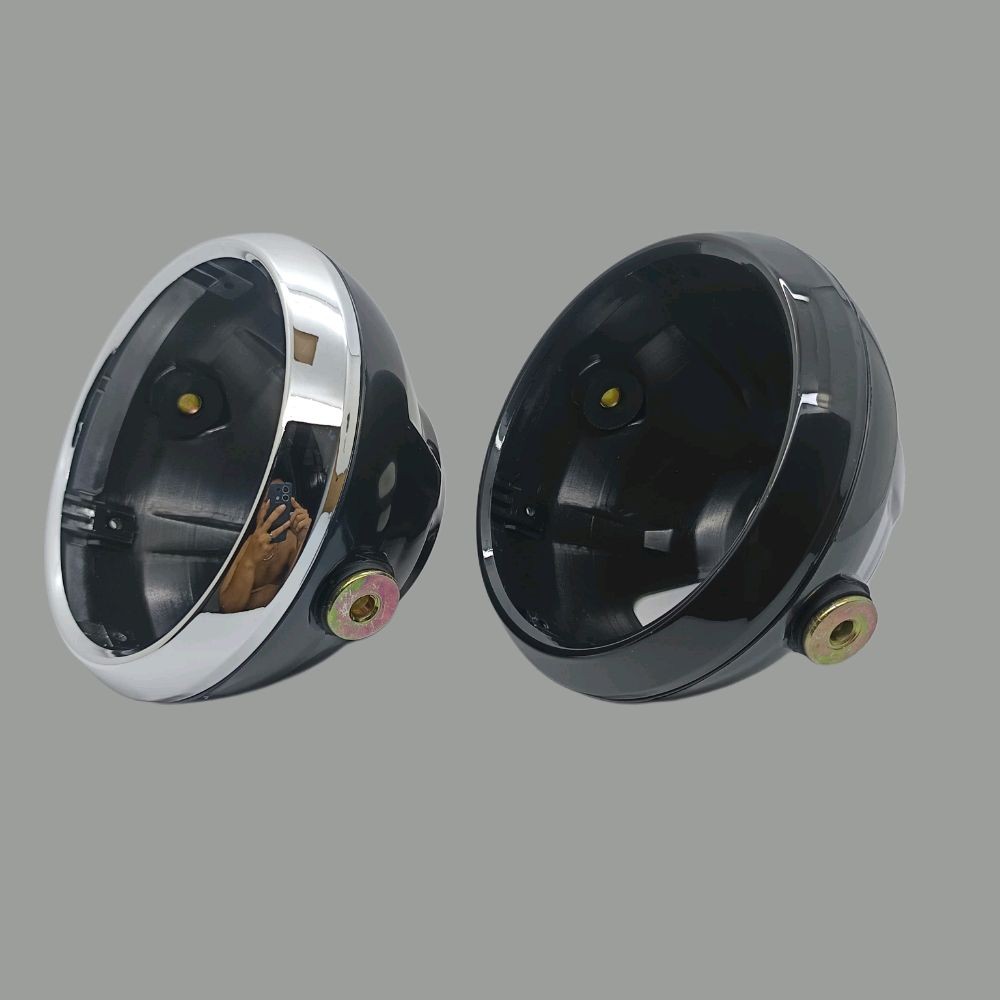 Batok Dan Ring Lampu Bulat Rx King 7  inch Crom Dan Hitam Pnp Rxking Peredam Vixion Old Scorpio Lama