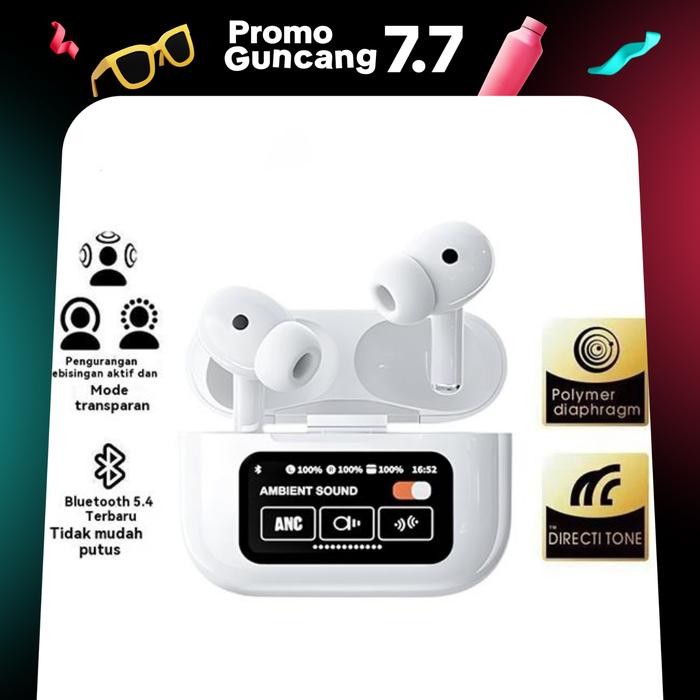 NEXO TWS A9 PRO Putih Bluetooth 5.4 Headphone Wireless ANC/ENC Pengurangan Kebisingan 30mAh Baterai 