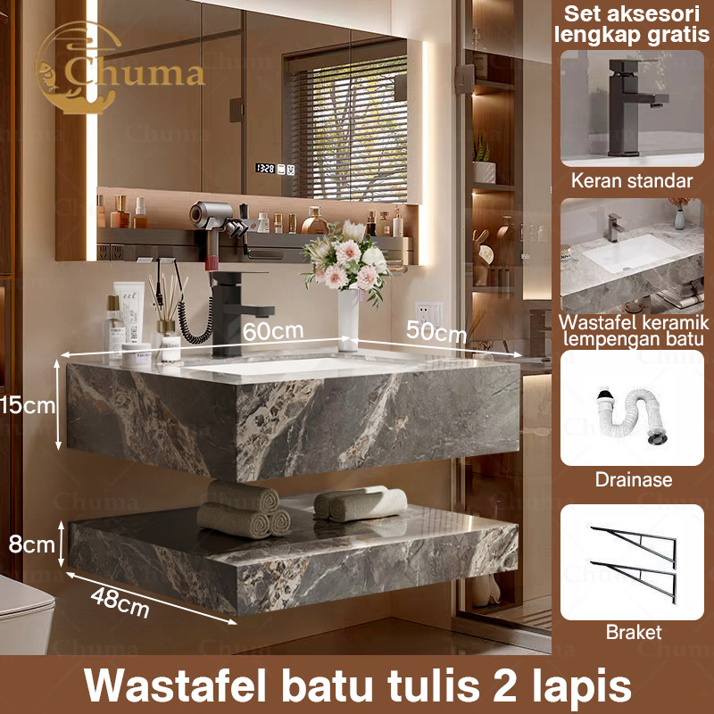 [READYYY] Kabinet wastafel kamar mand Batu mewah wastafel kamar mandi Wastafel keramik lemari