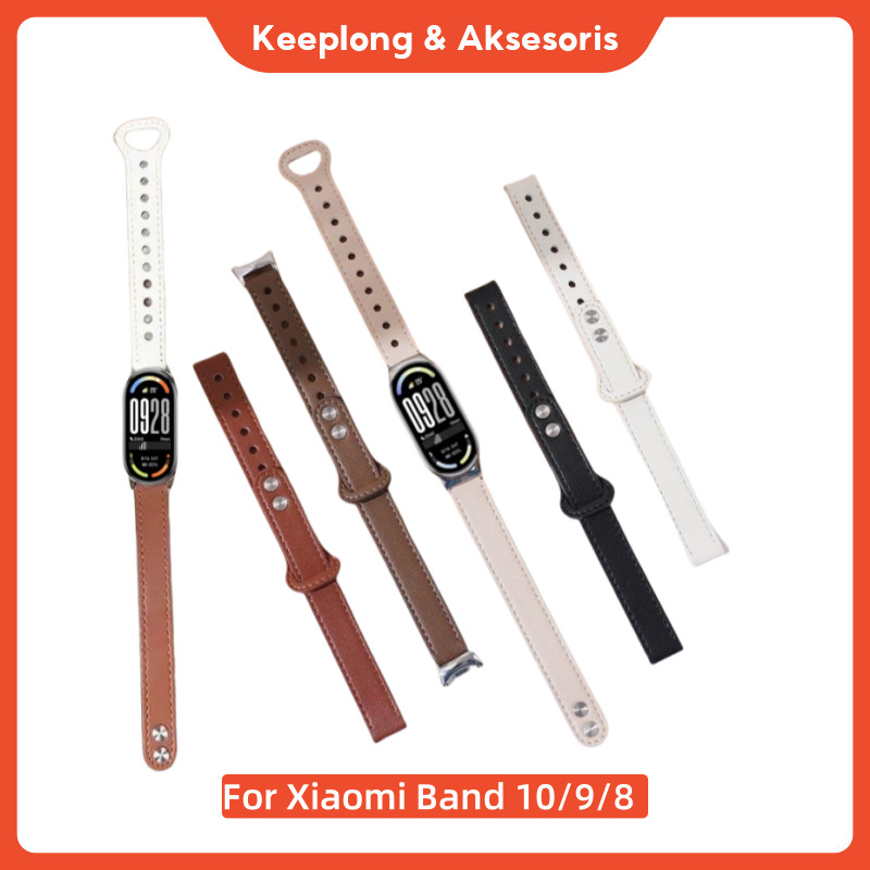 Tali Xiaomi Band 10/9/8 Kulit Buckle Asli Xiaomi SmartBand 10 Tali Pengganti Mi Band 10 Mi Band 9  M