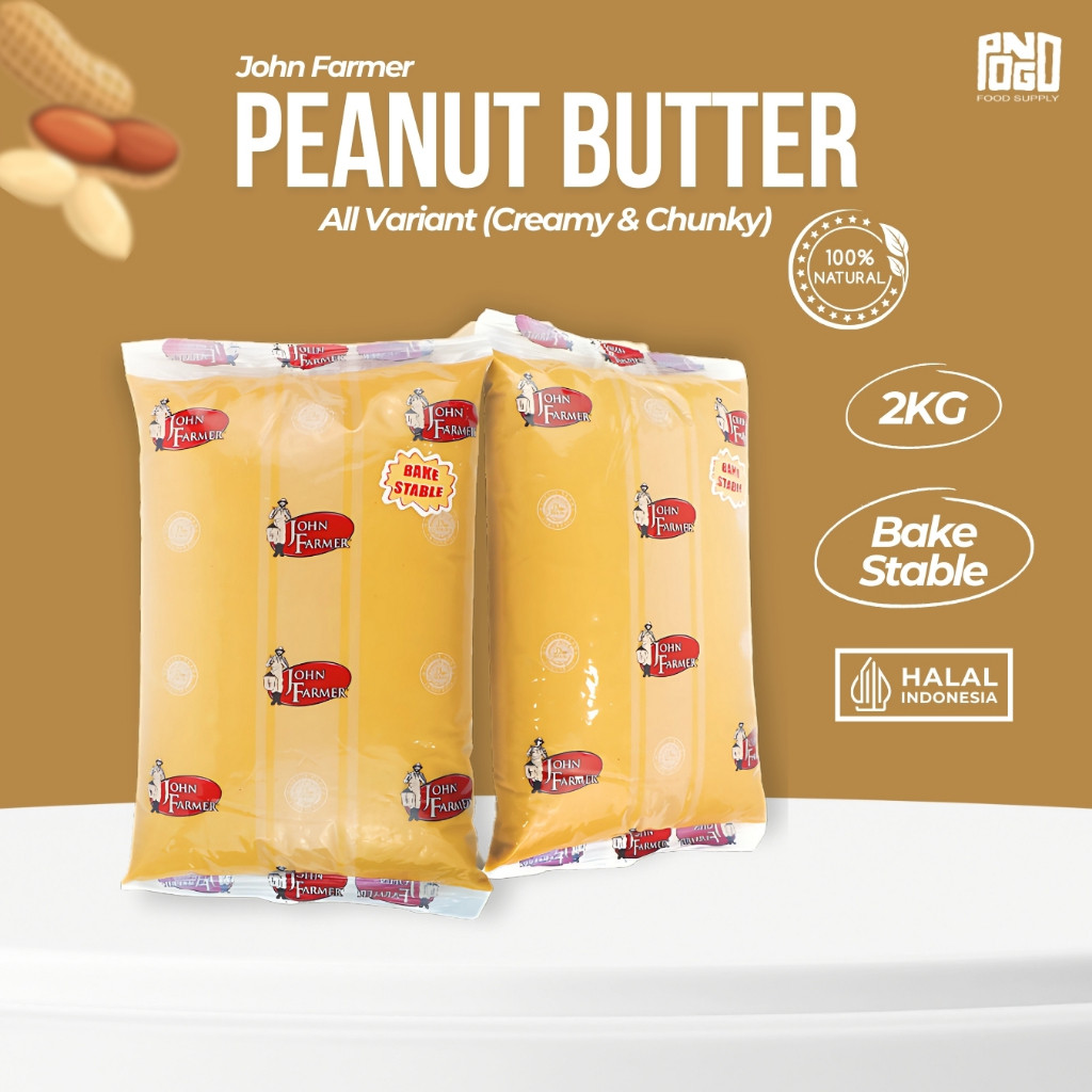 

John Farmer Peanut Butter 2kg Creamy | Chunky | All Variant | Selai Kacang