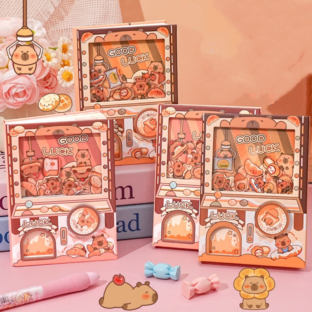 

Cute Color Inner Page Gashapon Mahines Notebook Shaking Kawaii Capybara Notebook Relaxing Diary Small Notepad Kids Gift