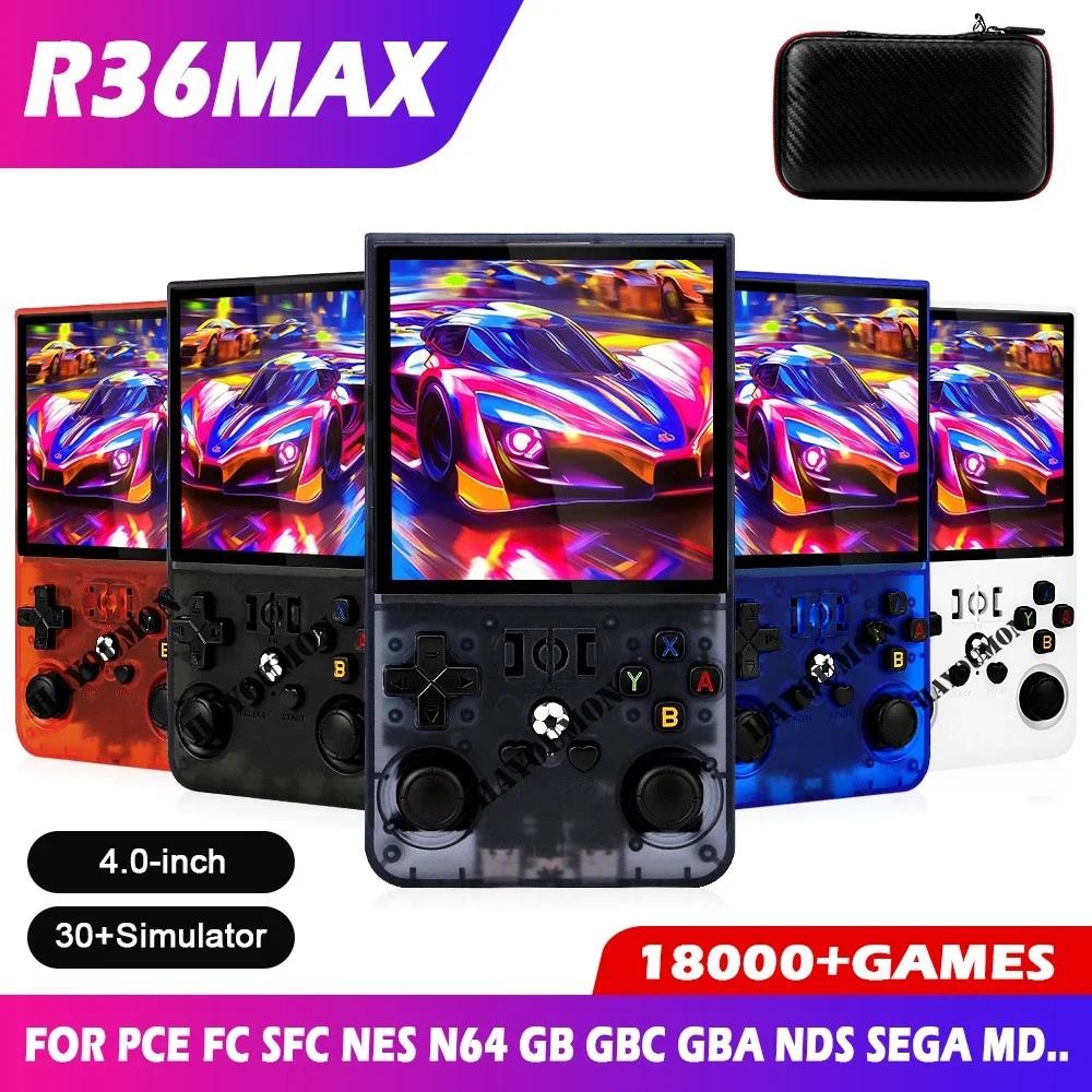 NEW R36MAX Handheld Retro Game Console 4" HD Large Screen Portable Pocket Video Player Open-Source R