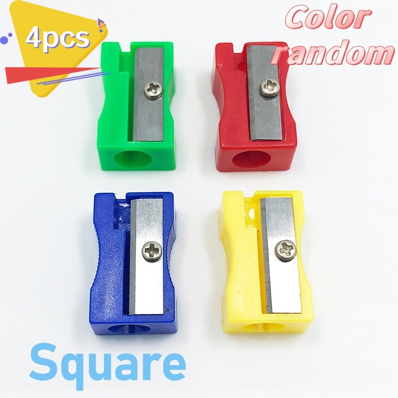 

4/8/12Pcs Mini Handheld Pencil Sharpeners Heart Square Circle Pencil Cutting Tools Office School Stationery Supplies