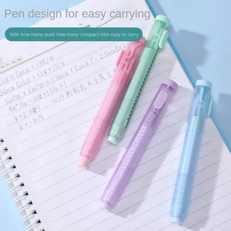 

4pcs/set Push-pull Lipsticker Eraser with 3pcs Replace Core Rubber Eraser Creative Novelty Pencil Eraser Stationery