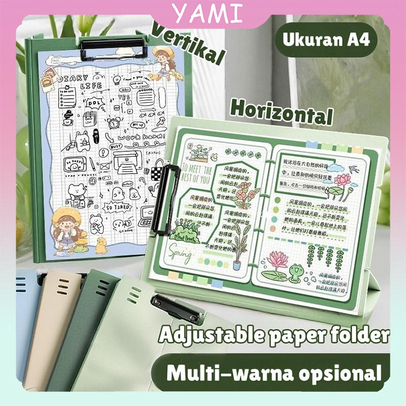 

A4 Papan Ujian / Adjustable Paper Folder / Clipboard with Cover Folio ATK / Papan Kerani Clipfolder Map Dokumen Jepitan Penyimpanan Kertas Organizer File