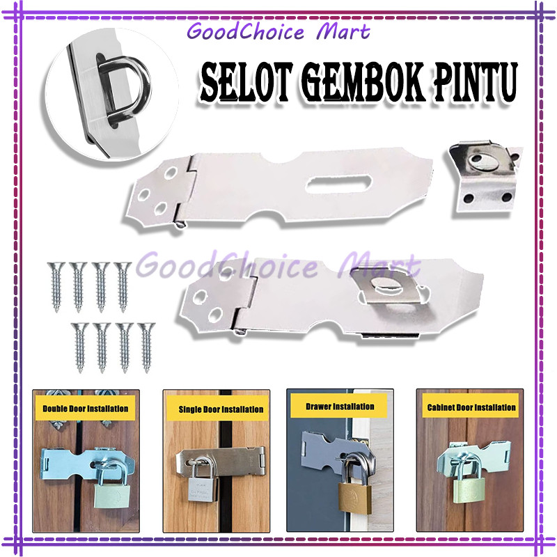 Cantolan Slot Gembok Overpal 4Inch / Grendel Overval Kait / 4" Cantolan Kait Gembok Grendel