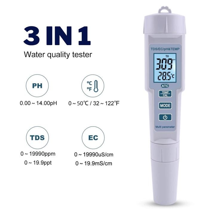 Hot Produk Alat Ukur Digital Kualitas Air 3 in 1 PH TDS Temperature Meter Digital Terbaik dan Terlar
