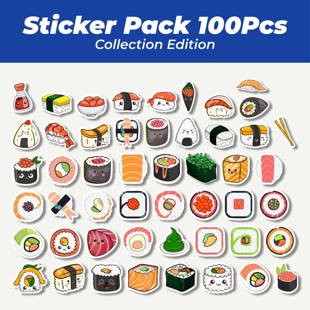 

Hot Stiker Makanan Sushi Lucu Anti Air Stikers Berperekat Waterproof Sticker Decal Buat Motor Helm Buku Journal Koper Casing HP Laptop Botol Minum