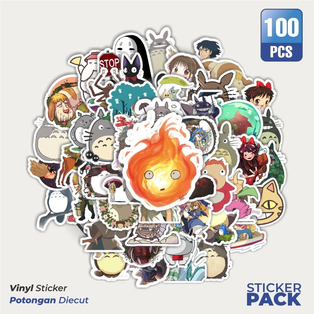 

MURAH 100 PCS Stiker Anime Studio Ghibli Waterproof Aesthetic- Untuk Laptop, Motor, dan Helm - Paper Stationery Pack