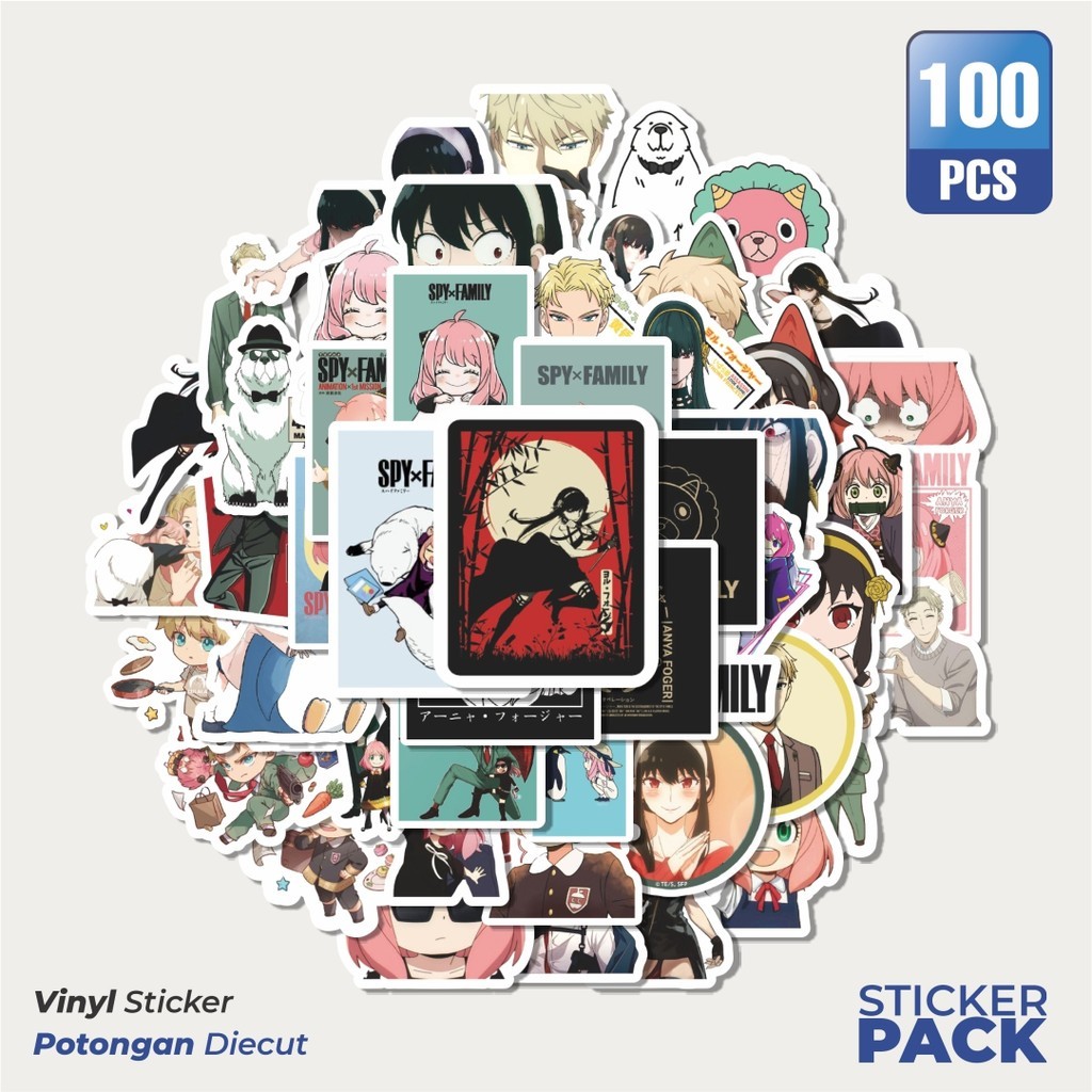 

MURAH 100 PCS Stiker Anime Spy X Family Waterproof Aesthetic- Untuk Laptop, Motor, dan Helm - Paper Stationery Pack