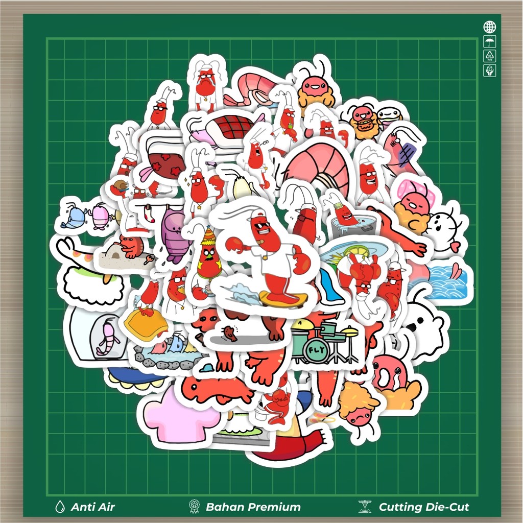 

HOT 50 PCS STIKER Hewan Udang Stiker Fashion Cars Decal Dingin Kartu Album Custom Vinyl Anti Air- Sticker Aesthetic Buku Journal Koper Casing HP Tablet Laptop Helm Motor Botol Minum