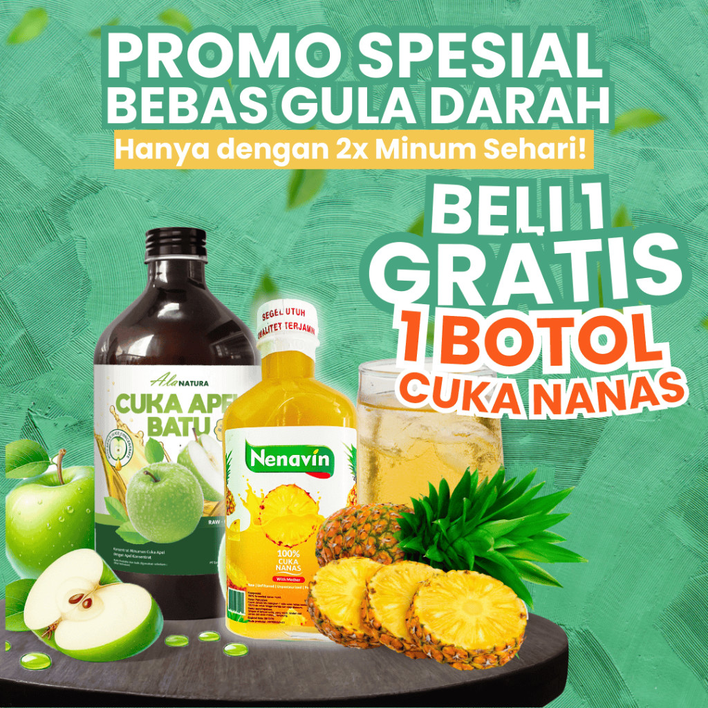 

ATASI KOLESTROL Cuka Apel With Mother 500 Ml Appel Cider Gratis Cuka Nanas Nenavin Kontrol Gula darah Lebih Stabil