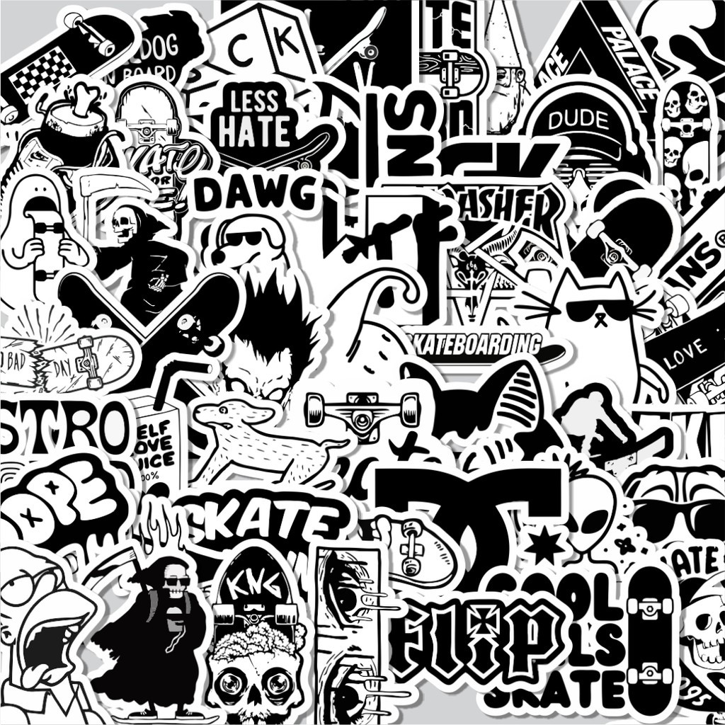

Stiker Cutting Pack Stiker Aesthetic Black And White Brand Distro Versi 7 Isi 100Pcs Series Aesthetic Lucu Keren Untuk Koper Bahan Vynil