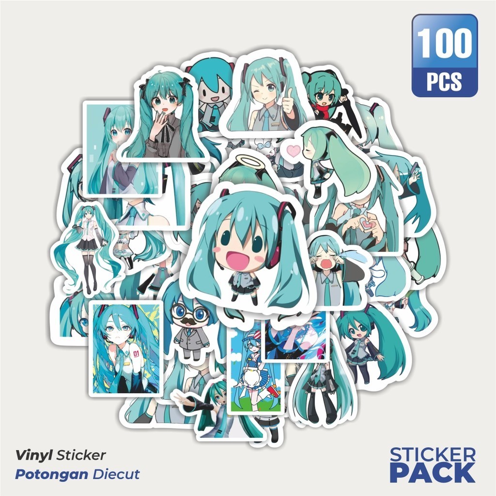 

Stiker Vinyl Stiker Anime Hatsune Miku Waterproof Aesthetic- Untuk Laptop, Motor, dan Helm - Paper Stationery Pack