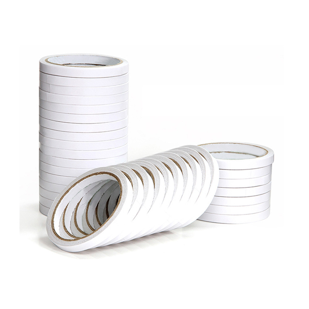 

10M White Super Strong Paper Ultra Thin High Adhesive Cotton Double Sided Tape 8mm 10mm 12mm