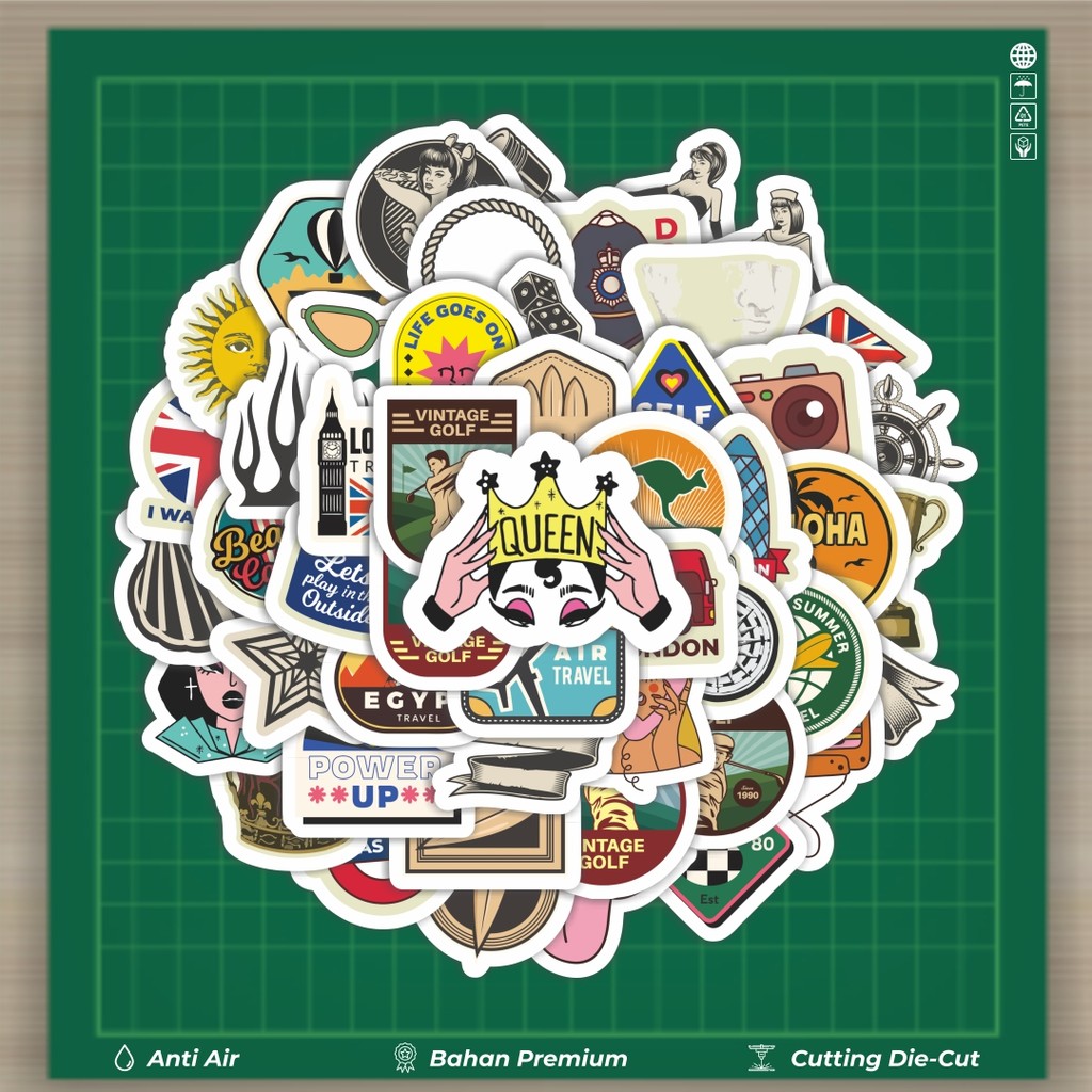 

HOT 50 PCS STIKER Sticker Kartun Gaya Eropa Dan Amerika Stiker Fashion Cars Decal Dingin Kartu Album Custom Vinyl Anti Air- Sticker Aesthetic Buku Journal Koper Casing HP Tablet Laptop Helm Motor Botol Minum