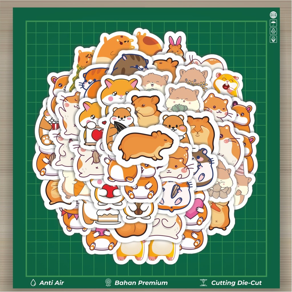 

HOT 50 PCS STIKER Sticker Kartun Hewan Hamster Stiker Fashion Cars Decal Dingin Kartu Album Custom Vinyl Anti Air- Sticker Aesthetic Buku Journal Koper Casing HP Tablet Laptop Helm Motor Botol Minum