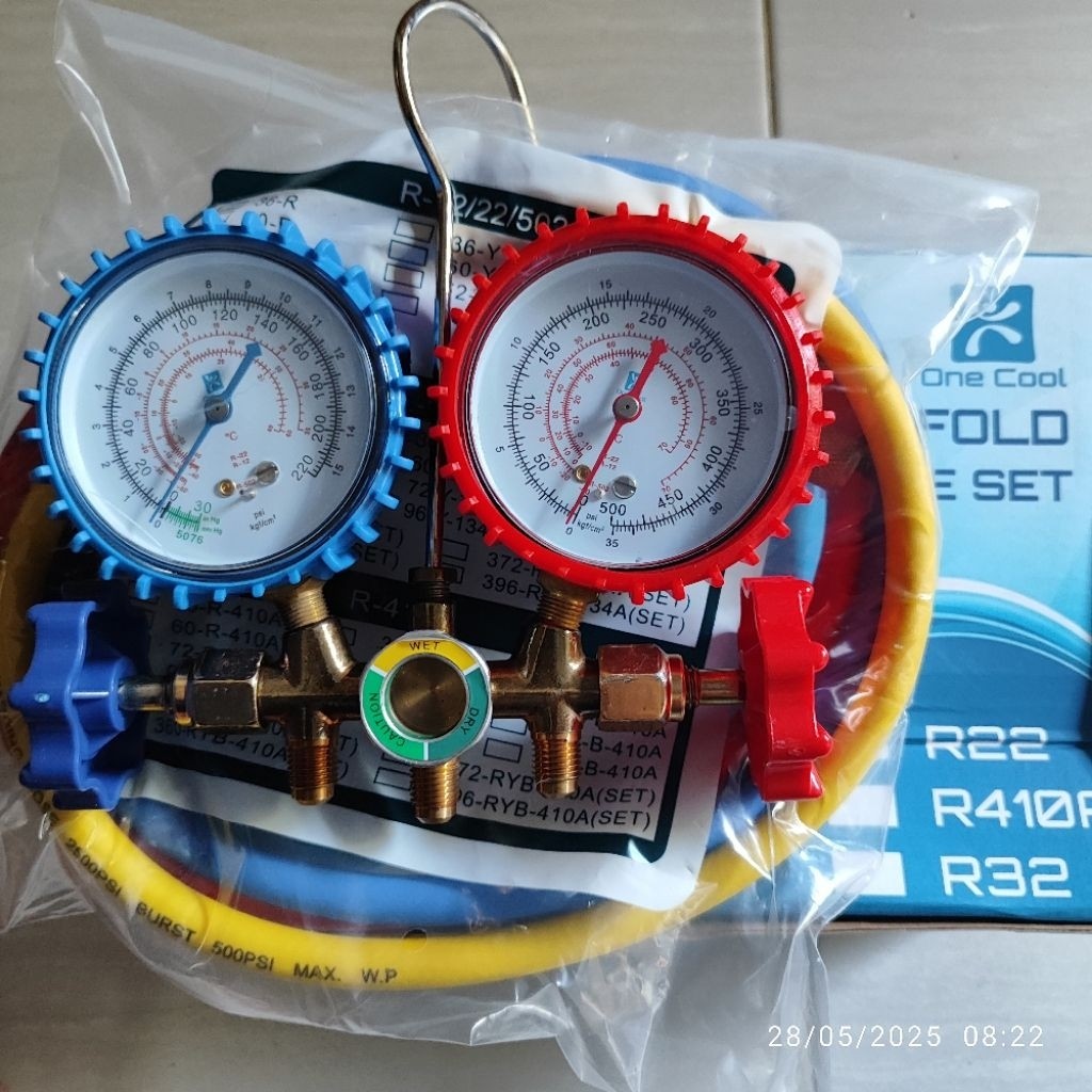 New testing double manifold double R22 / R12 / R502 / R134 / R410 / R32 pengisian ac mobil 220 / 500