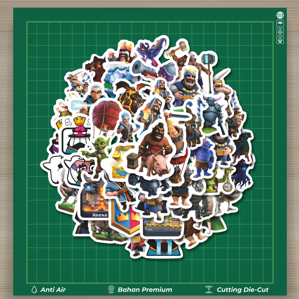 

HOT 50 PCS STIKER Stiker Games Clash Royale Stiker Fashion Cars Decal Dingin Kartu Album Custom Vinyl Anti Air- Sticker Aesthetic Buku Journal Koper Casing HP Tablet Laptop Helm Motor Botol Minum