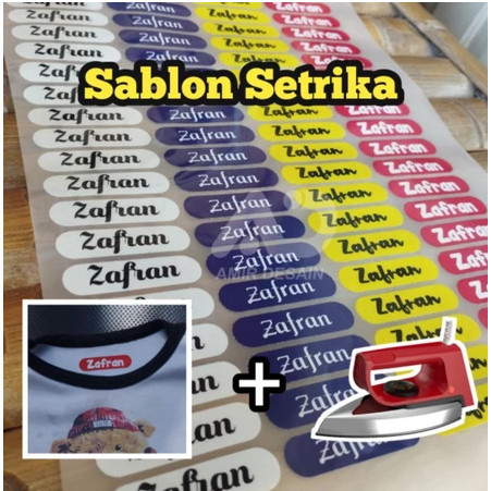 

Stiker Nama Label Printing DTF /Sablon Stiker Setrika Label Nama/Label Nama Untuk Pakaian Waterproof