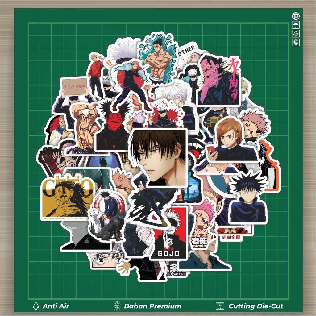 

HOT 50 PCS STIKER Stiker Anime Jujutsu Kaisen Versi 1 Stiker Fashion Cars Decal Dingin Kartu Album Custom Vinyl Anti Air- Sticker Aesthetic Buku Journal Koper Casing HP Tablet Laptop Helm Motor Botol Minum