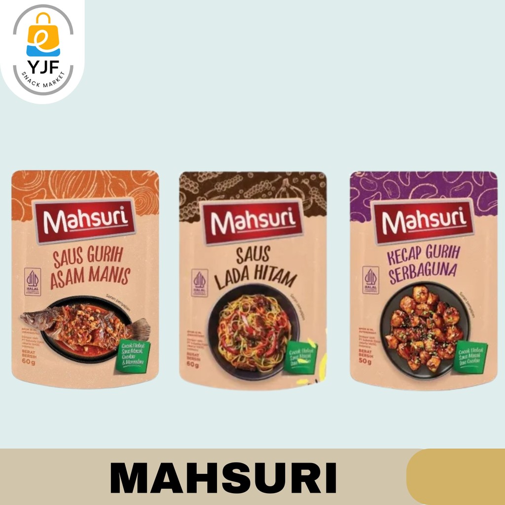 

Lee Kum Kee Mahsuri Saus Instan Saus Gurih Asam Manis 60g / Saus Lada Hitam 60g / Kecap Gurih Serbaguna 50g