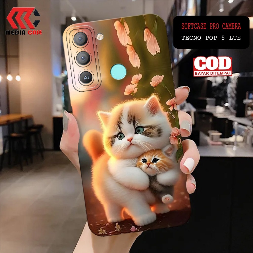 Case Hp Tecno Pop 5 LTE Terbaru - Motif Case Kucing - Casing Hp Tecno Pop 5 LTE - Softcase Hp Tecno 