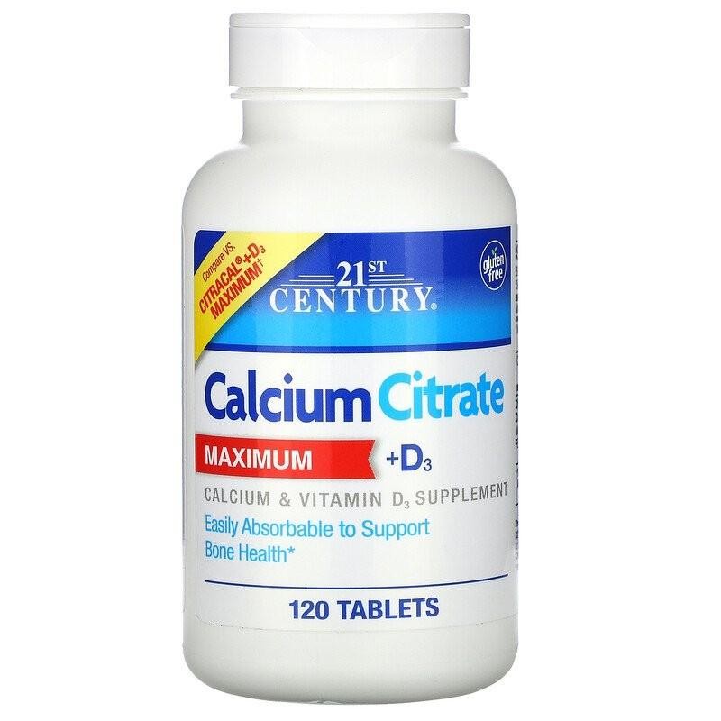 21st Century, Calcium Citrate Maximum + D3 120tablet