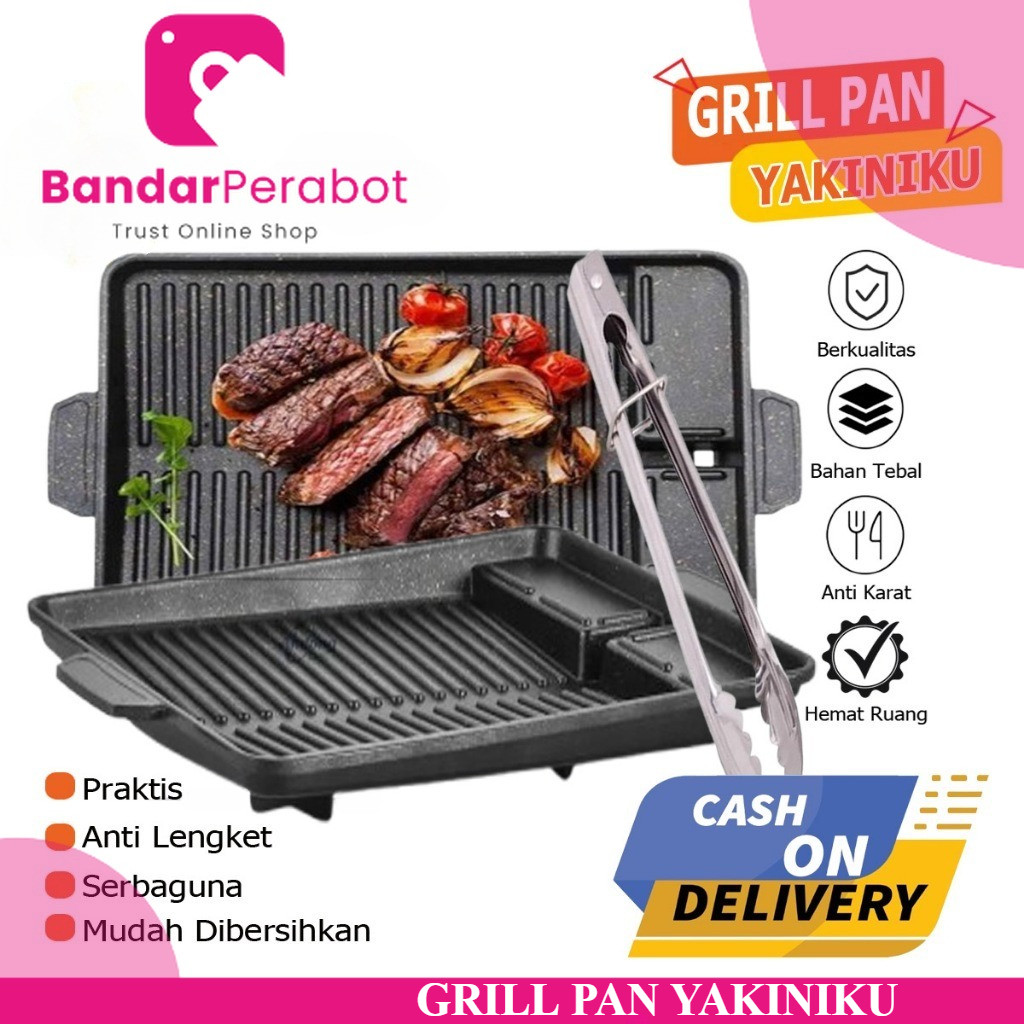 Grill Pan Yakiniku KOREAN BBQ Grill / Panggangan KOREAN BBQ Grill Anti Lengket