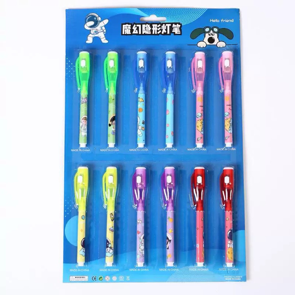 

Pulpen Magic Invisible Ink – Pulpen Tinta Transparan Tinta Rahasia Sinar UV / Pena Contek