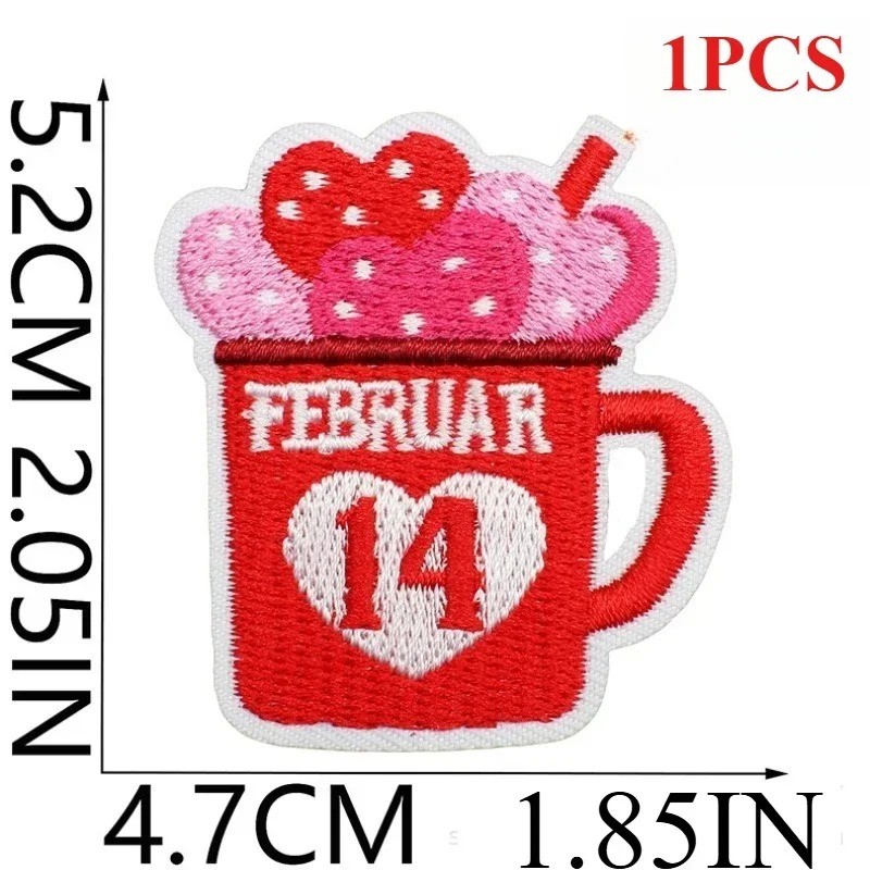 

Couple Clothing Dress Up Embroidery Cloth Sticker Valentine Cartoon Little Monster I Love You Embroidery Label Love You