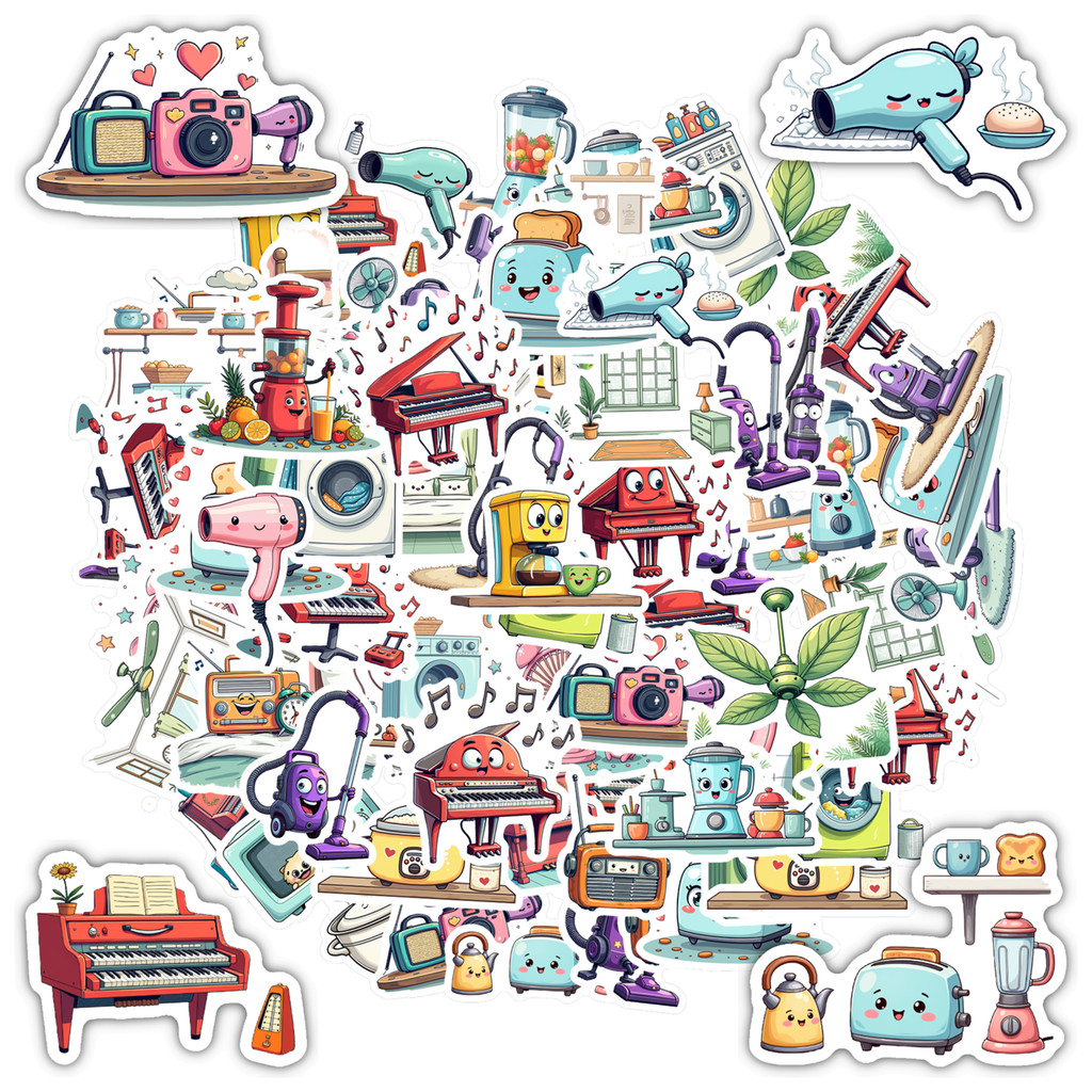 

35pcs-150pcs Playful Cartoon Characters Stickers Cute Music Cartoon Decals DIY Stickers For DIY Phone Guitar Laptop Notebook