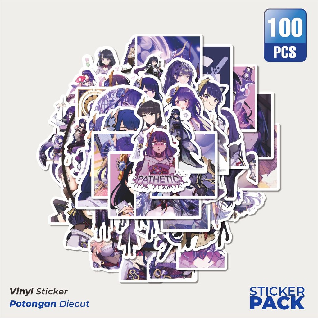 

Stiker Vinyl Stiker Anime Genshin Impact Raiden Shogun V2 Waterproof Aesthetic- Untuk Laptop, Motor, dan Helm - Paper Stationery Pack