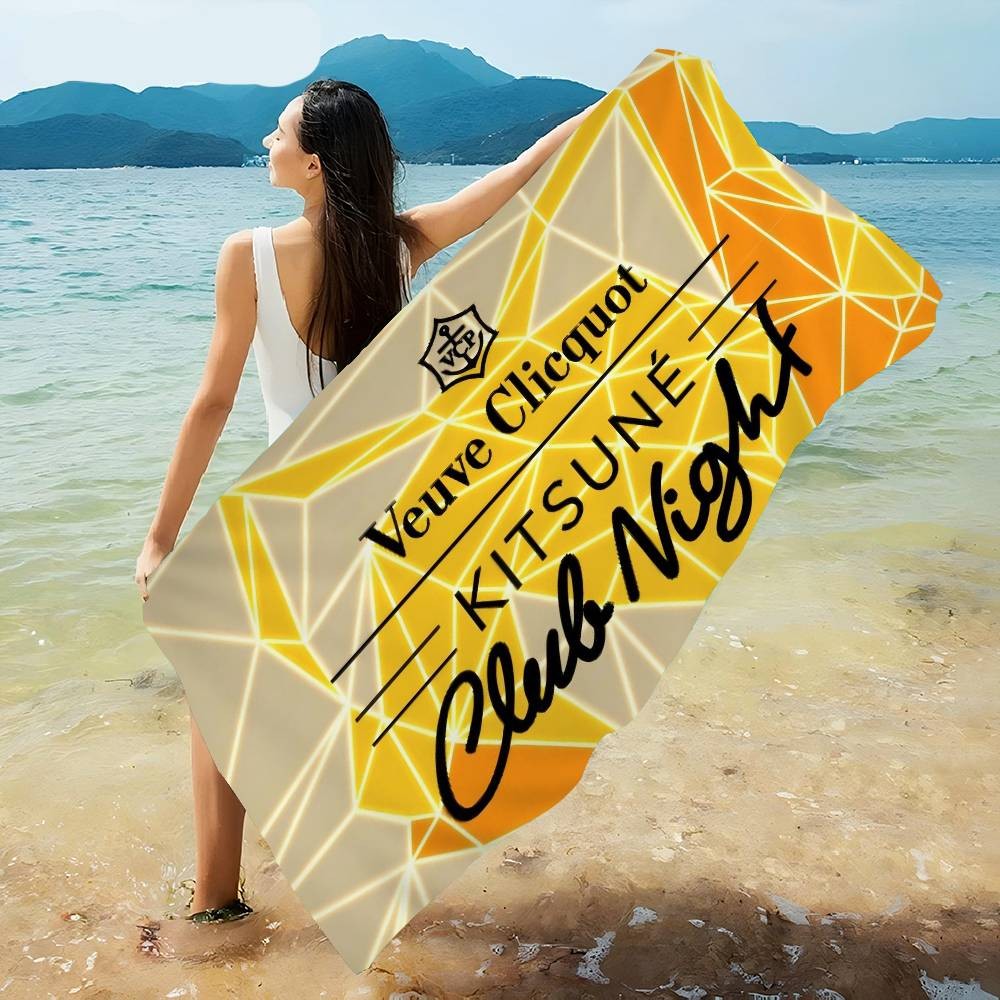 V-Veuve C-clicquot Beach Towel For Kids Personalized Bath Towel Pool Towel Vacation Gift Picnic Towe
