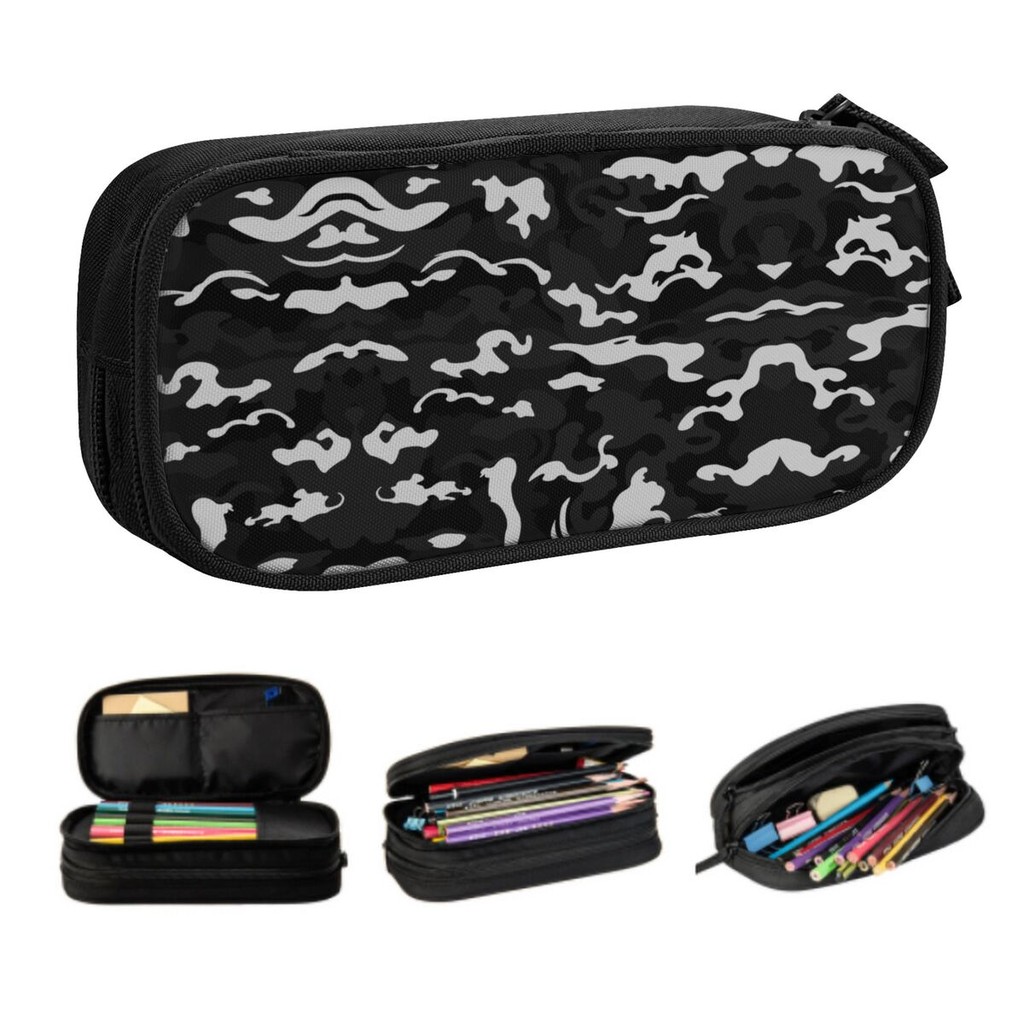 

Custom Black Camouflage Military Camo Pencil Cases for Girl Boy Large Capacity Pen Bag Box School Supplies