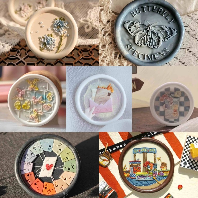 

Fire lacquer stamp retro antique style relief copper head student cute hand account DIY invitation seal stamp toy