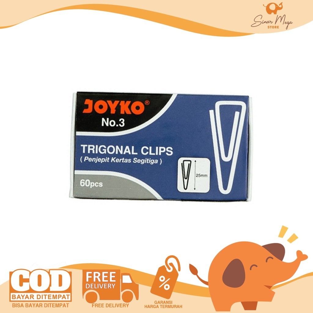 

Joyko Trigonal Clip / Paper Clip/ Klip penjepit kertas No. 3 Murah