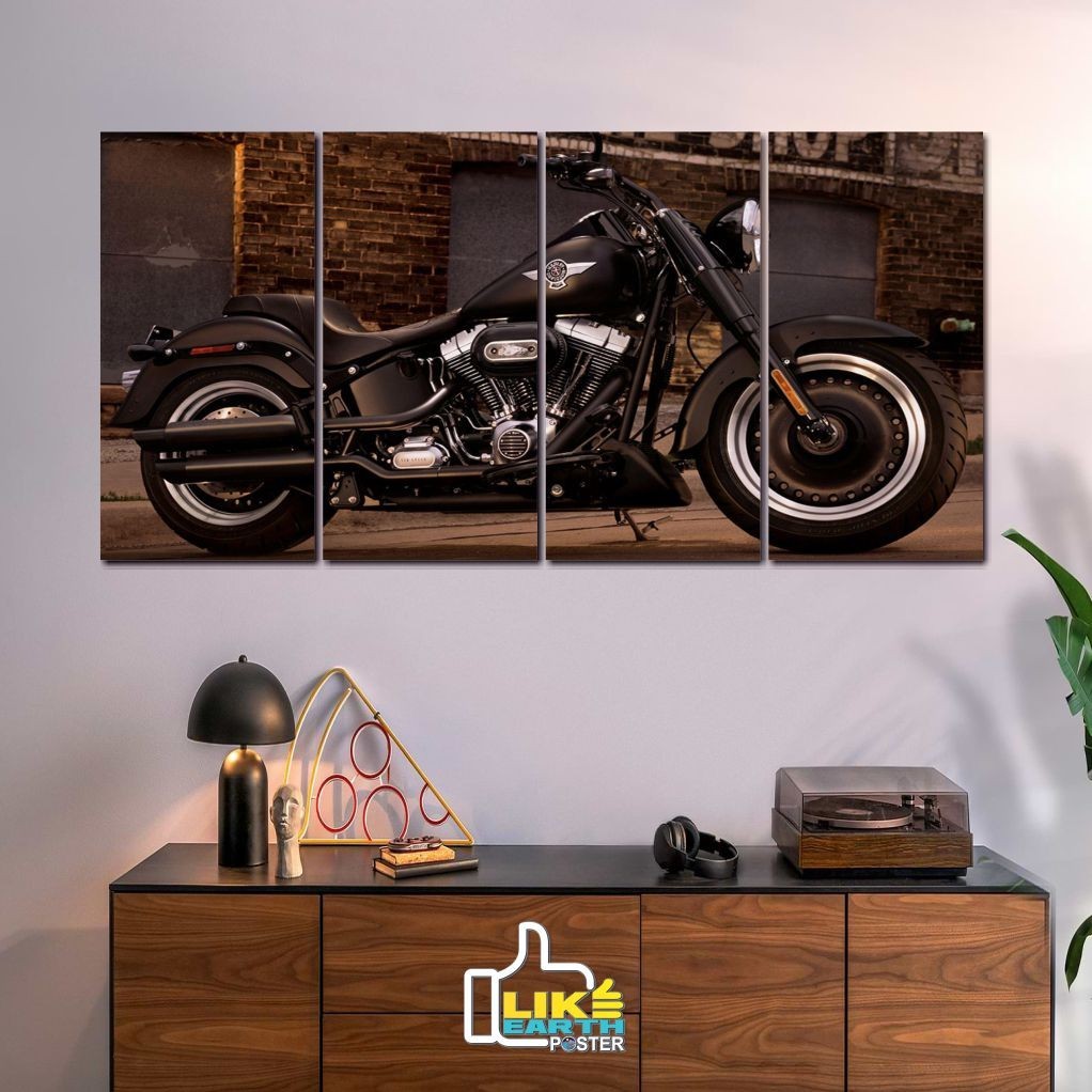 Poster kayu hiasan dinding motorcycle harley davidson retro Pajangan Hiasan kamar Wall decor hd set