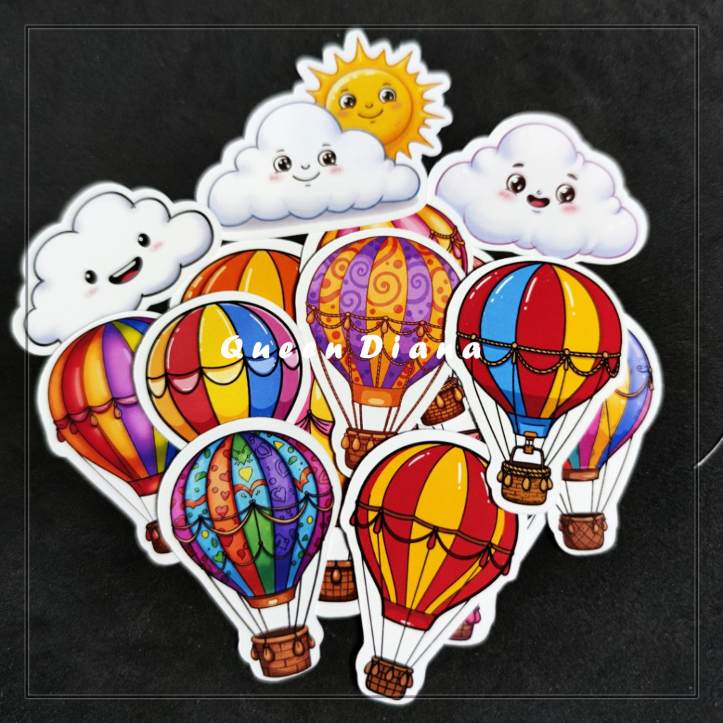 

STIKER BALON UDARA STIKER GLOSSY UNIK UNYU GAMBAR BALON UDARA ISI 15 PCS PRINTING MURAH