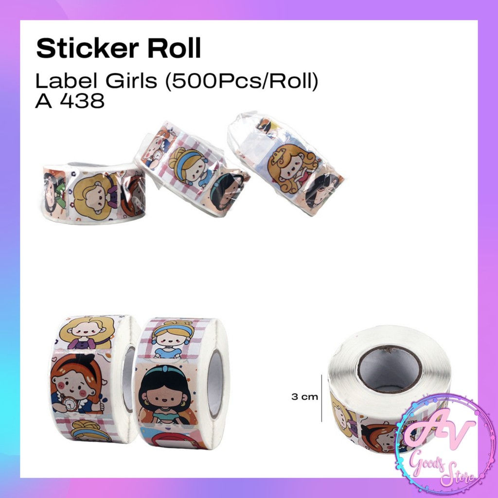 

1Roll Sticker KARAKTER isi 500pcs / Stiker Roll Bulat Fancy Lucu / Sticker Label Anak