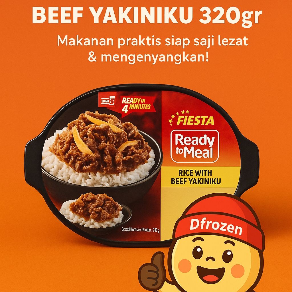 

Fiesta Ready to Meal RTM Beef Yakiniku 320gr Nasi dan Sapi bumbu yakiniku siap makan instan praktis