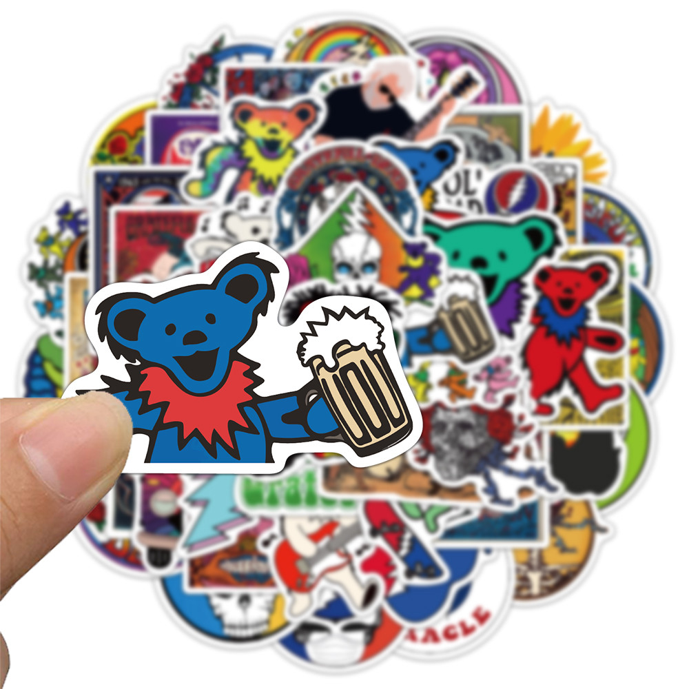

50PCS Grateful Dead Stickers Exquisite Bear Account Materials Phone Cases Laptop Suitcases Water Cups Waterproof Stickers