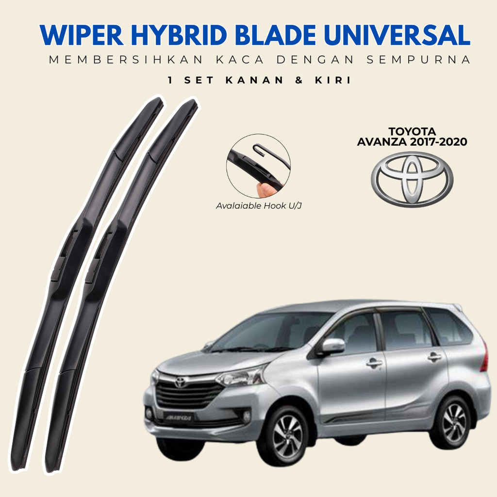 Wiper Mobil Hybrid Avanza 2017 - 2020 Premium Satu Pasang Kiri Kanan 4 STRIPS WIPER
