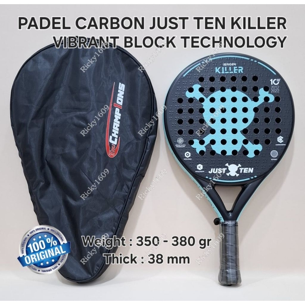 Terlaris PADEL RACKET CARBON JUST TEN KILLER  / RAKET PADEL CARBON JUST TEN KILLER REBORN (FULL CARB
