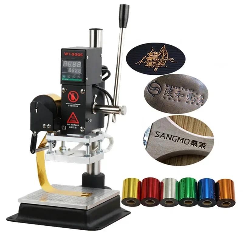 

Hot Foil Stamping Heat Press Machine, Manual Embossing Embossers for Gilding and Branding Paper Leather Craft Wood Logo, 500W