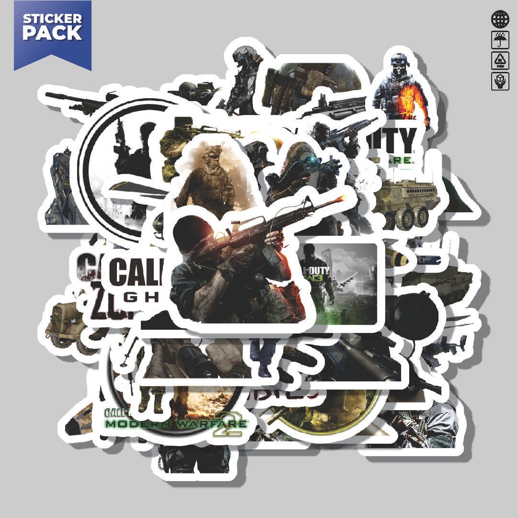 

[100PCS]Stiker Pack Stiker Call Of Duty Series Game 5 Aesthetic Vinyl Anti Air Dekorasi Sticker Laptop Buku Journal Koper Helm Casing HP Gitar Helm Skateboard