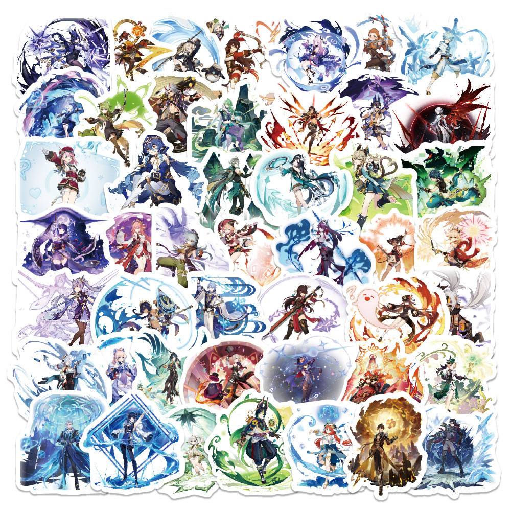 

10/100PCS Game Genshin Impact Cartoon Cute Raiden Shogun Keqing Stickers Funny Personality Creative Decorative Graffiti Decal
